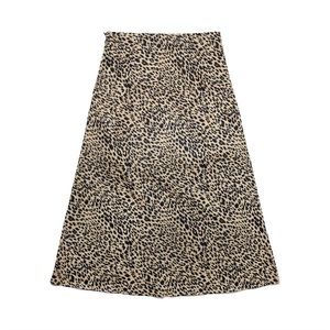 Leopard A-Line Midi Skirt